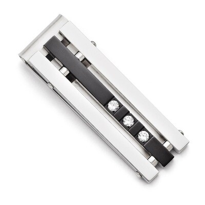 Synthetic Diamond Black IP-plated Polished Money Clip - Stainless Steel SRM156 by Chisel, MPN: SRM1…