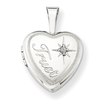 Diamond Trust 12mm Heart Locket Sterling Silver QLS554