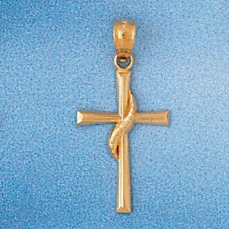 Dazzlers Jewelry Cross Pendant Necklace Charm Bracelet in Yellow, White or Rose Gold 7726, MPN: DZ-…