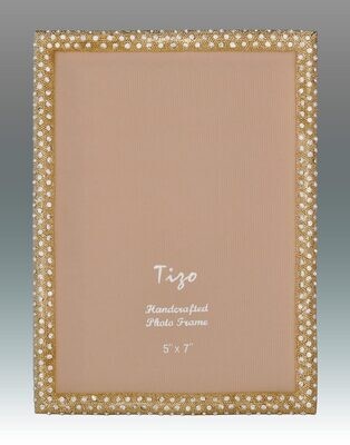Tizo Shamoo Jeweled Gold Picture Frame 5 x 7 Inch, MPN: RS710GL-57,