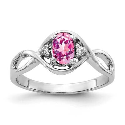 6x4mm Oval Pink Sapphire Aaa Diamond Ring 14k White Gold Y2086SP/AAA, MPN: Y2086SP_AA, 883957709031