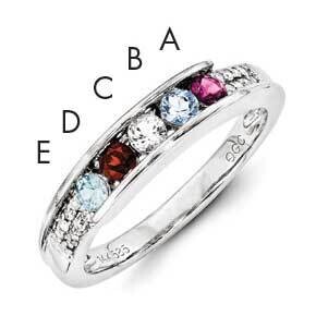 Family Jewelry Genuine Stone &amp; Diamond Set Ring 14k White Gold XMRW49/5GY, MPN: XMRW49/5GY, 8839571…