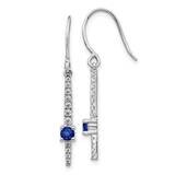 Sapphire Fancy Earrings 14k White Gold Diamond EM4228-SA-050-WA, MPN: EM4228-SA-050-WA, 191101838262