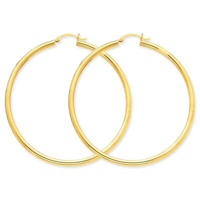 Polished 3mm Round Hoop Earrings 10k Gold 10T945, MPN: 10T945, 883957896311