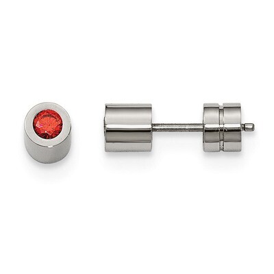 CZ July Birthstone Polished Post Earrings Stainless Steel SRE998 by Chisel, MPN: SRE998, 1911016451…