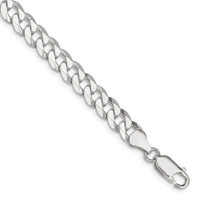 7mm Beveled Curb Chain 9 Inch Sterling Silver QFB180-9, MPN: QFB180-9,