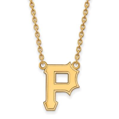Pittsburgh Pirates Large Pendant with Chain Necklace Gold-plated Silver GP007PIR-18, MPN: GP007PIR-…