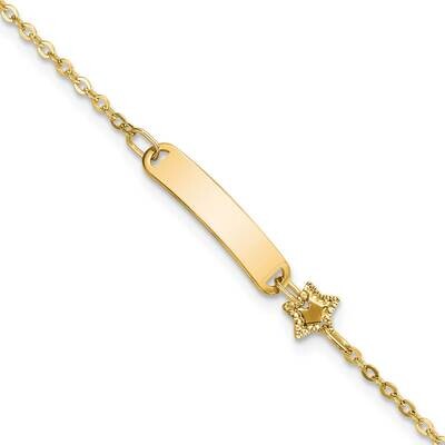 Id with Star Childrens Bracelet 5.5 Inch 14k Gold Polished BID120-5.5, MPN: BID120-5.5, 883957810287