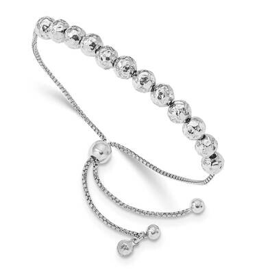 Leslie&#39;s Hammered Beaded Adj. Bracelet Sterling Silver HB-QLF1107, MPN: QLF1107, 191101878602