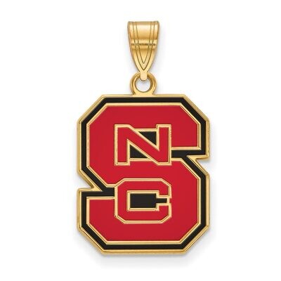 North Carolina State University Large Enamel Pendant Gold-plated Silver GP032NCS, MPN: GP032NCS, 88…