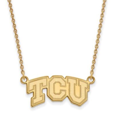 Texas Christian University Small Pendant with Chain Necklace 10k Yellow Gold 1Y005TCU-18, MPN: 1Y00…