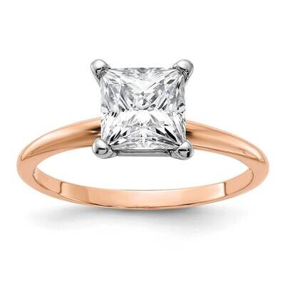 3/4ct. 6.5mm G H I True Light Princess Moissanite Solitaire Ring 14k Rose Gold RGSH15P-14MT, MPN: R…