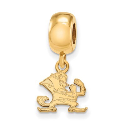 University of Notre Dame Bead Charm x-Small Dangle Gold-plated Sterling Silver GP060UND, MPN: GP060…