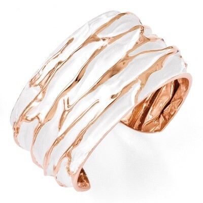 Leslie&#39;s Rose Gold-plated Large Domed Scrunch Bangle - Sterling Silver HB-QLF299, MPN: QLF299, 8867…
