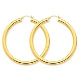 5mm Tube Hoop Earrings 14k Gold Polished TC194, MPN: TC194, 883957288703