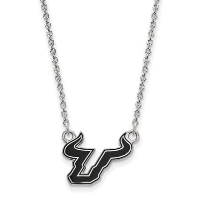 University of South Florida Small Enamel Pendant with Chain Necklace Sterling Silver SS026USFL-18, …