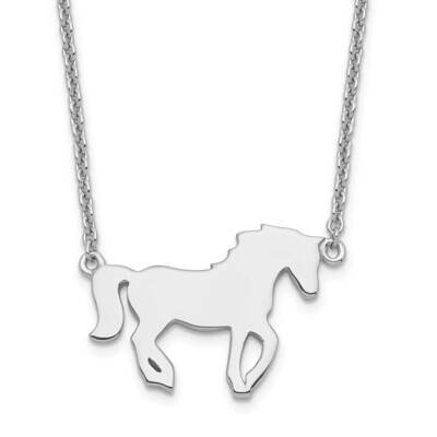 Horse with 2 Inch Extender Necklace Sterling Silver Rhodium-plated QG6220-16, MPN: QG6220-16, 19690…