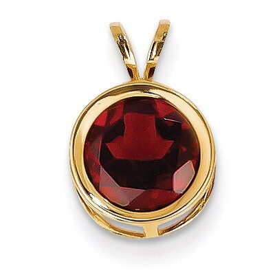 8mm Garnet bezel pendant 14k Gold XP303GA, MPN: XP303GA, 883957231440