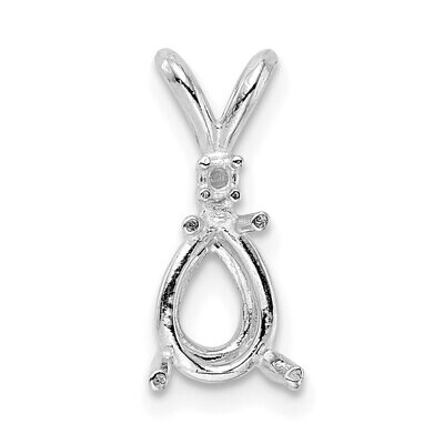 Pear 4-Prong with Diamond Accent 4.5 x 2.5mm Pendant Setting 14k White Gold WG993, MPN: WG993,