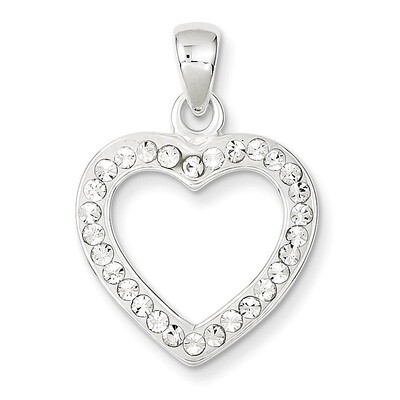 Sterling Silver Stellux Crystal Heart Pendant QP1397