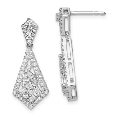 Fancy Dangle Diamond Post Earring 14k White Gold Polished EM8464-075-WA, MPN: EM8464-075-WA, 883957…