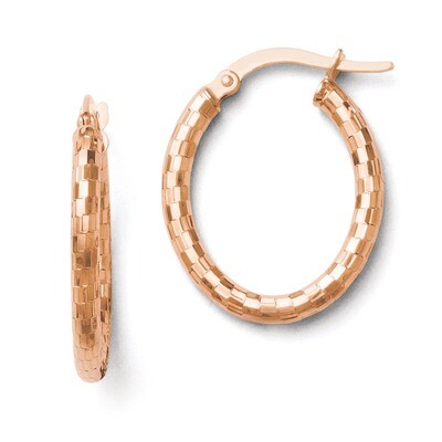 Leslie&#39;s Textured Oval Hoop Earrings - 14k Rose Gold HB-LE875, MPN: LE875, 886774966540