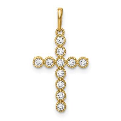 Cross Pendant 14k Gold CZ Diamond XR1831, MPN: XR1831, 883957870717