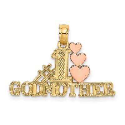 Polished #1 Godmother Hearts Pendant 14k Two-tone Gold K9165, MPN: K9165, 637218063291