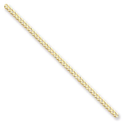 8 Inch 3.1mm Solid Polished Light Flat Cuban Chain 14k Gold LCB080-8, MPN: LCB080-8, 886774561073