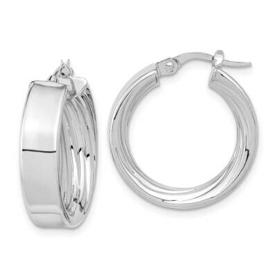 Textured Inside Hoop Earrings 14k White Gold Polished TF1994W, MPN: TF1994W, 883957985565