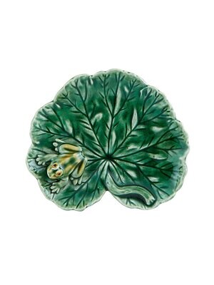 Bordallo Pinheiro Pinheiro Countryside Leaves Gerarium Leaf with Frog 13 cm Decorated, MPN: 6502404…
