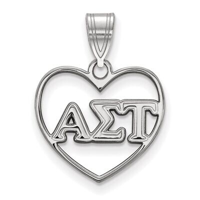 Alpha Sigma Tau Heart Pendant Sterling Silver SS008ALS, MPN: SS008ALS, 886774600055