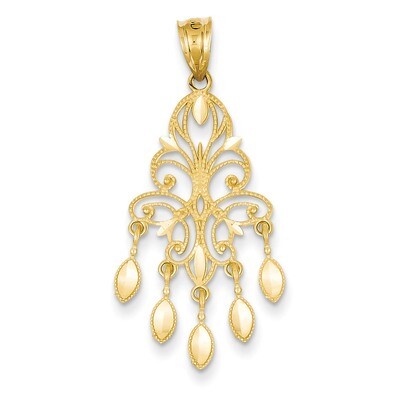 Diamond-cut Chandelier Pendant 14k Gold Polished D1265, MPN: D1265, 191101178894