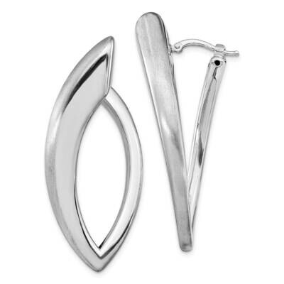 Leslie&#39;s Hoop Earrings Sterling Silver Rhodium-plated Polished &amp; Brushed HB-QLE1284, MPN: QLE1284,