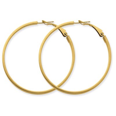 3x40mm Polished Round Hoop Earrings 14k Gold PRE232, MPN: PRE232, 883957900315