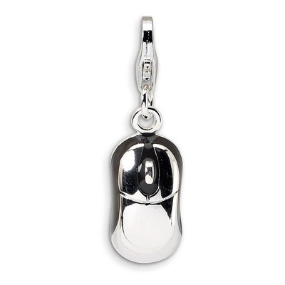 3-D Enameled Mouse Charm Sterling Silver QCC143 by Amore La Vita, MPN: QCC143, 883957331003