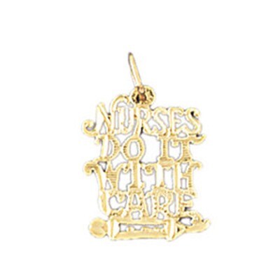 Dazzlers Jewelry Nurses Do It With Care Pendant Necklace Charm Bracelet in Yellow, White or Rose Go…