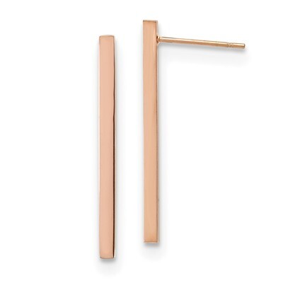 Rose IP-plated Bar Post Earrings Stainless Steel Polished SRE1212 by Chisel, MPN: SRE1212, 19110107…
