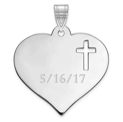 Heart with CroCutout Sterling Silver Rhodium-plated XNA787SS, MPN: XNA787SS, 191101671494