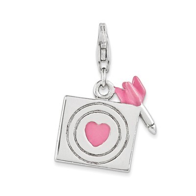 Bullseye Charm Sterling Silver Enamel QCC1098 by Amore La Vita, MPN: QCC1098, 883957539874