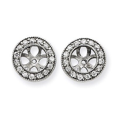 Earring Jacket 14k White Gold A Quality Diamond XJ34WA, MPN: XJ34WA, 883957341323