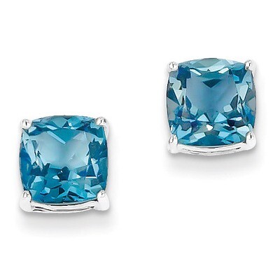 London Blue Topaz Post Earrings Sterling Silver Rhodium-plated QE10322BT, MPN: QE10322BT, 883957400…