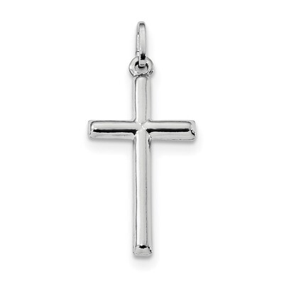 Cross Charm Sterling Silver Rhodium Plated Polished QC9064, MPN: QC9064, 886774122182