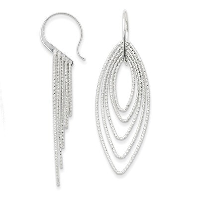 Oblong Dangle Earrings Sterling Silver Rhodium-plated QE8909, MPN: QE8909, 886774749938