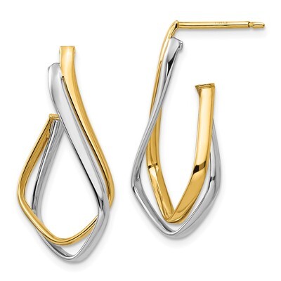 Leslie&#39;s Polished Post Earrings 14k Two-tone Gold HB-LE1794, MPN: LE1794, 191101737312