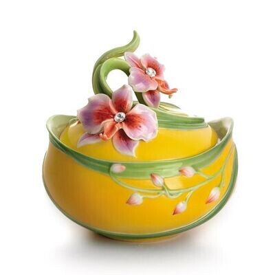 Franz Porcelain Flowering Gems Moth Orchid Flower And Crystal Jewelry Box FZ01835, MPN: FZ01835, 81…