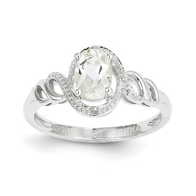 White Topaz Diamond Ring 10k White Gold 10XB313, MPN: 10XB313, 883957393544