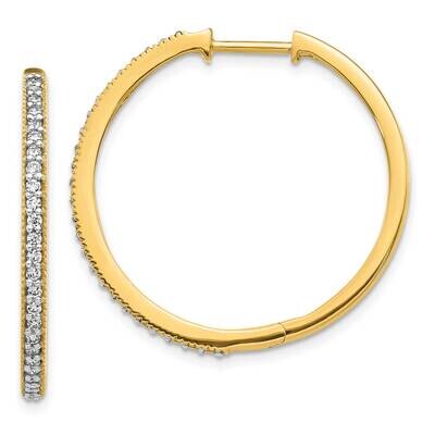 Diamond Milgrain Hoop Earrings 14k Yellow Gold EM4280-055-YA, MPN: EM4280-055-YA, 883957267890