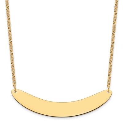 Large Polished Curved Blank Bar Necklace Gold-plated Sterling Silver XNA1211GP, MPN: XNA1211GP,