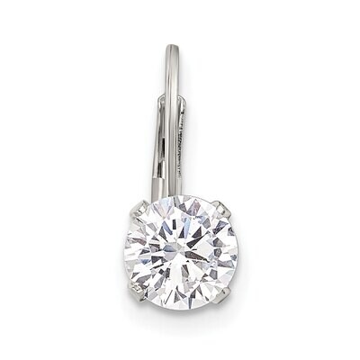 6.0 CZ Leverback Single Earring Sterling Silver SS3121, MPN: SS3121,